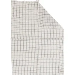 Kökshandduk Rutig 47x70 cm, Natur / Blå