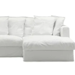 Decotique Möbelklädsel-Klädsel Till Le Grand Air 3-sitssoffa Bomull Divan Höger, Vit