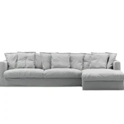 Decotique Möbelklädsel-Klädsel Till Le Grand Air 3-sitssoffa Bomull Divan Höger, Vit