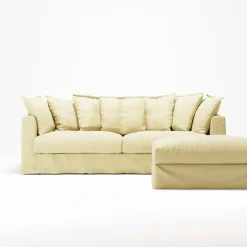 Klädsel Till Le Grand Air Fotpall Linne, Natural Blonde