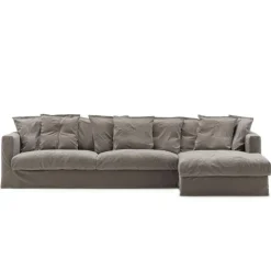 Decotique Möbelklädsel-Klädsel Till Le Grand Air 3-sitssoffa Linne Divan Höger, Future Grey