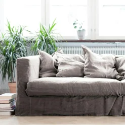 Decotique Möbelklädsel-Klädsel Till Le Grand Air 3-sitssoffa Linne Divan Höger, Future Grey