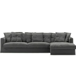 Decotique Möbelklädsel-Klädsel Till Le Grand Air 3-sitssoffa Linne Divan Höger, Future Grey