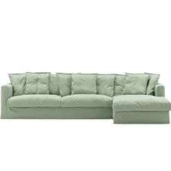 Decotique Möbelklädsel-Klädsel Till Le Grand Air 3-sitssoffa Linne Divan Höger, Future Grey