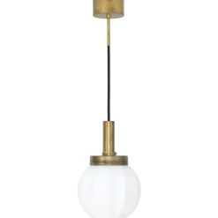 Klyfta Pendel Rå Mässing / Opal, 15 cm