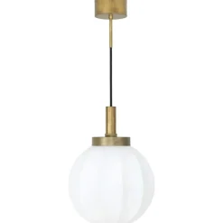 Klyfta Pendel Rå Mässing / Opal, 15 cm