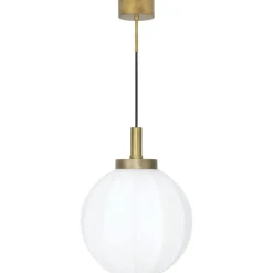 Klyfta Pendel Rå Mässing / Opal, 15 cm