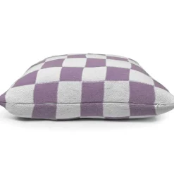 Knitted Check Kuddfodral 50x50 cm, Lilac