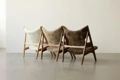 Audo Copenhagen Fåtöljer-Knitting Loungestol, Ek / Fårskinn Curly Nature