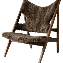 Audo Copenhagen Fåtöljer-Knitting Loungestol, Mörkbetsad Ek / Fårskinn Drake 20