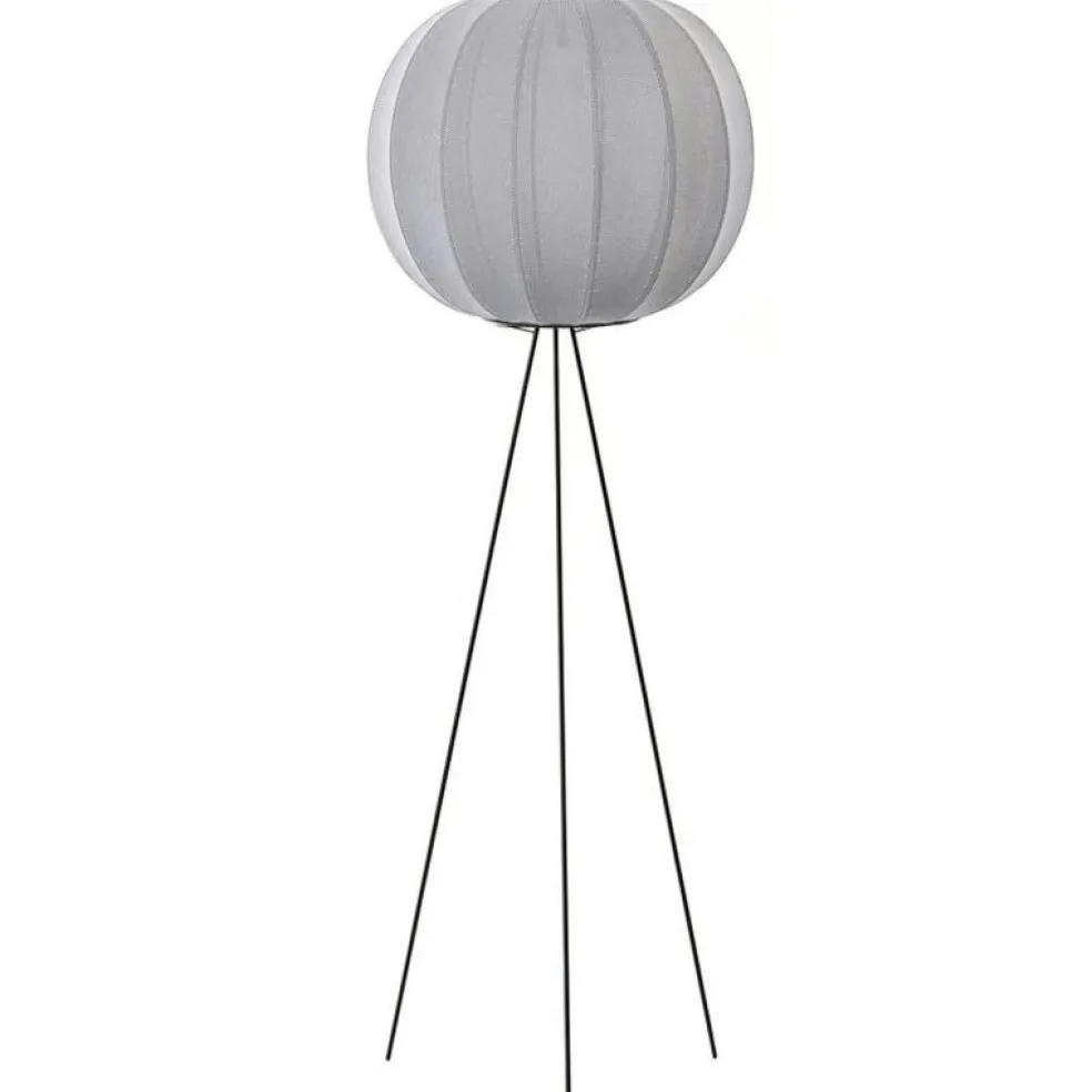 Knit-Wit Golvlampa Hög Rund 60 cm, Silver
