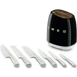 Smeg Knivlister & Knivblock-Knivblock Med 6 Knivar, Svart