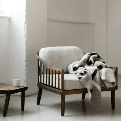 Røros Tweed Plädar & Filtar-Knut Pläd 135x200 cm, Field Green