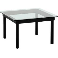 HAY Sidobord & Avlastningsbord-Kofi Sidobord 60x60 cm, Vattenbaserad Lackad Ek / Räfflat Glas