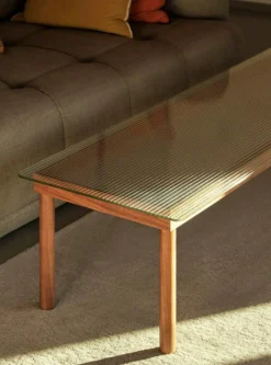 HAY Soffbord-Kofi Soffbord 140x50 cm, Vattenbaserad Lackad / Klart Glas