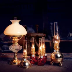 Karlskrona Lampfabrik Fotogen- & Oljelampor-Koholmen Fotogenlampa, Grön