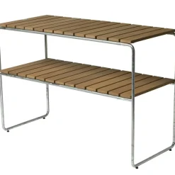 Grythyttan stålmöbler Sidobord & Småbord-L105 Avlastningsbord, Oljad Ek / Varmförzinkat Stål