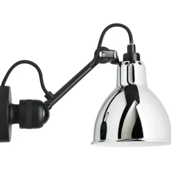 La Lampe Gras N°304 Vägglampa Med Strömbrytare, Svart / Krom