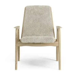 Laminett Fåtölj Fårskinn, Lackerad Valnöt / Moonlight