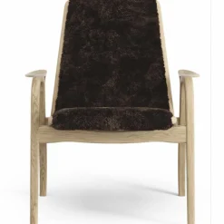 Laminett Fåtölj Fårskinn, Lackerad Valnöt / Moonlight