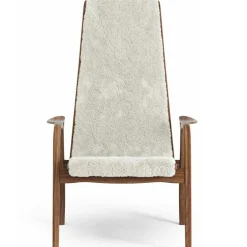 Lamino Fåtölj, Naturlackerad Valnöt / Fårskinn Moonlight