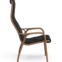 Lamino Fåtölj, Naturlackerad Valnöt / Fårskinn Moonlight