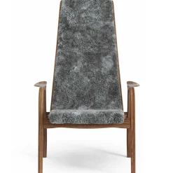 Lamino Fåtölj, Naturlackerad Valnöt / Fårskinn Moonlight