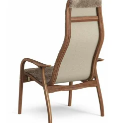 Lamino Fåtölj, Naturlackerad Valnöt / Fårskinn Moonlight