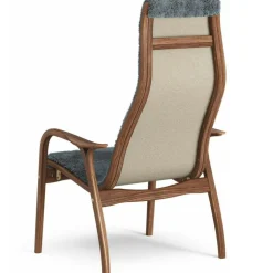 Lamino Fåtölj, Naturlackerad Valnöt / Fårskinn Moonlight