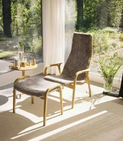 Lamino Fåtölj, Oljad Ek / Fårskinn Off-white