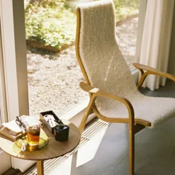 Lamino Pall Fårskinn/Oljad Ek, Moonlight