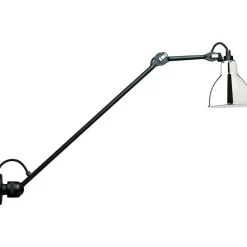 Lampe Gras N°304 Vägglampa L60, Svart / Frostat Glas
