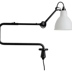 Lampe Gras N°303 Vägglampa, Svart / Frostat Glas