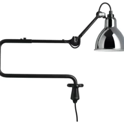 Lampe Gras N°303 Vägglampa, Svart / Frostat Glas
