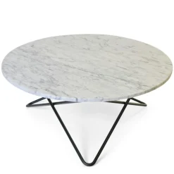 Large O Table Soffbord Ø100 cm, Svart/Grön marmor