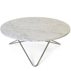 OX Denmarq Soffbord-Large O Table Soffbord Ø100 cm, Stål/Grön marmor