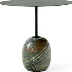 &Tradition Sidobord & Avlastningsbord|Soffbord-Lato LN9 Oval Bord, Djupgrön / Verde Alpi Marble