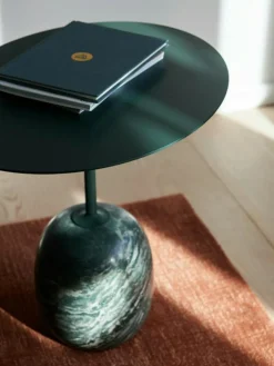 &Tradition Sidobord & Avlastningsbord|Soffbord-Lato LN9 Oval Bord, Djupgrön / Verde Alpi Marble