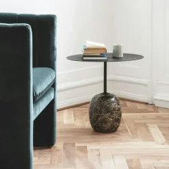 &Tradition Sidobord & Avlastningsbord|Soffbord-Lato LN9 Oval Bord, Djupgrön / Verde Alpi Marble