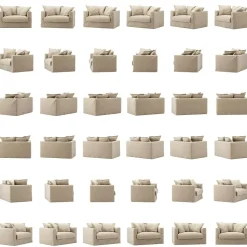 Decotique Fåtöljer-Le Grand Air Love Seat Bomull, Ljusgrå