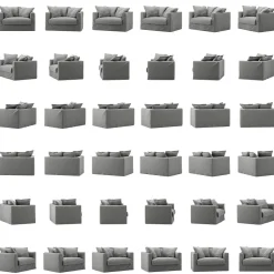 Decotique Fåtöljer-Le Grand Air Love Seat Bomull, Ljusgrå