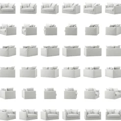 Decotique Fåtöljer-Le Grand Air Love Seat Bomull, Ljusgrå