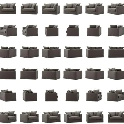 Decotique Fåtöljer-Le Grand Air Love Seat Linne, Creamy White