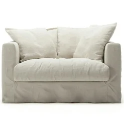 Decotique Fåtöljer-Le Grand Air Love Seat Linne, Creamy White