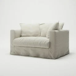 Decotique Fåtöljer-Le Grand Air Love Seat Linne, Creamy White