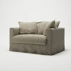 Decotique Fåtöljer-Le Grand Air Love Seat Linne, Creamy White