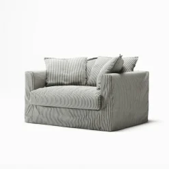 Decotique Fåtöljer-Le Grand Air Love Seat Linne, Creamy White