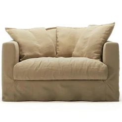 Decotique Fåtöljer-Le Grand Air Love Seat Linne, Creamy White