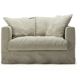 Decotique Fåtöljer-Le Grand Air Love Seat Linne, Creamy White