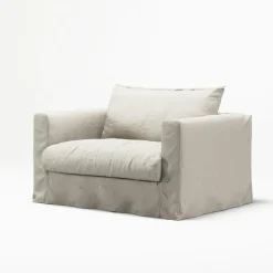 Decotique Fåtöljer-Le Grand Air Nou Love Seat Linne, Creamy White